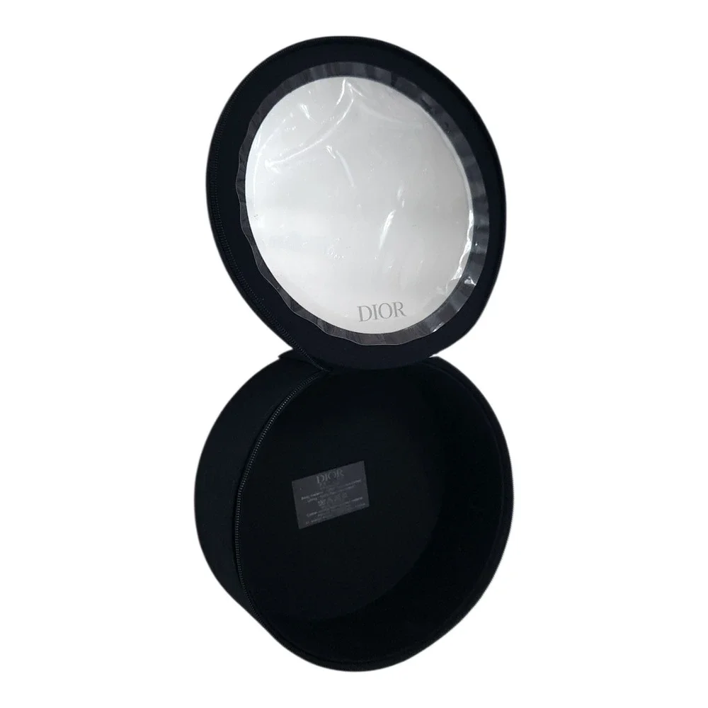 Dior Parfums Navy Recycled Cotton Round Vanity Cosmetic Case‎ with Mirror